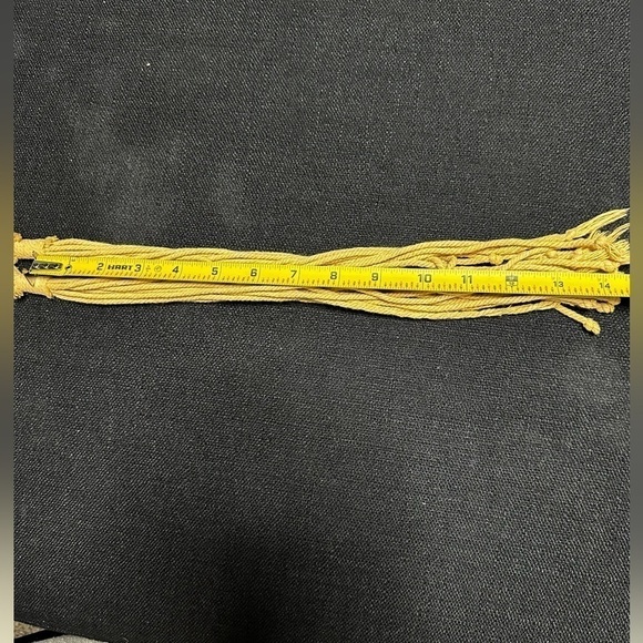 Boho Macrame Rope Belt Weaved Wooded Bead Detail Fringe Hippie 36-38 L/XL Beige - Picture 2 of 11